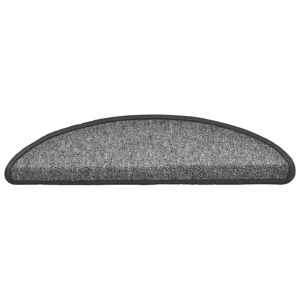 Prostirke za stepenice 30 kom 56x17x3 cm tamno sive poluokrugle
