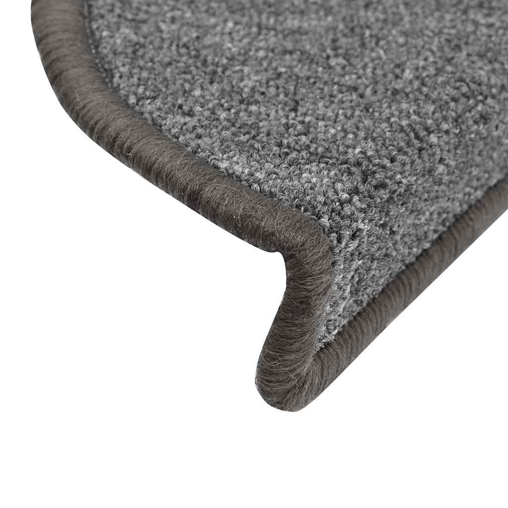 Prostirke za stepenice 30 kom 56x17x3 cm tamno sive poluokrugle