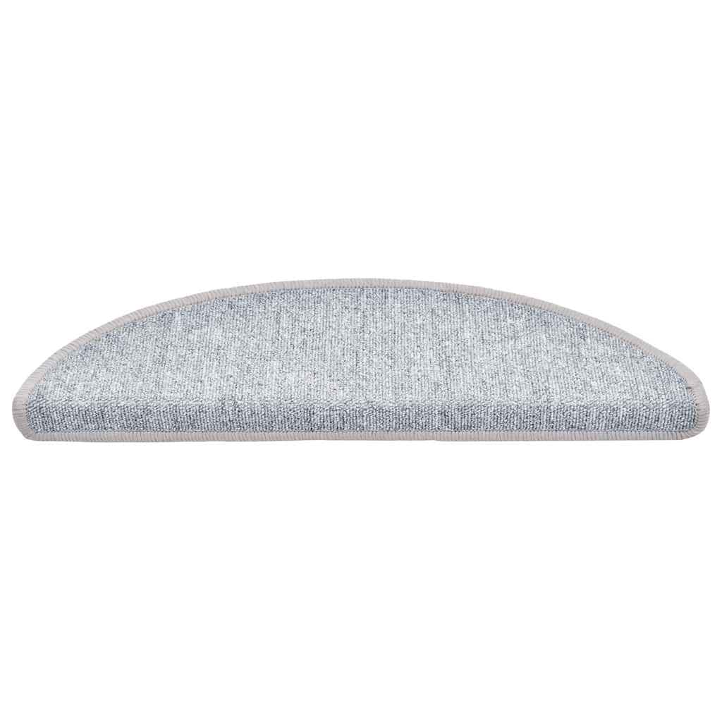 Prostirke za stepenice 30 kom 56x17x3 cm svijetlo sive poluokrugle