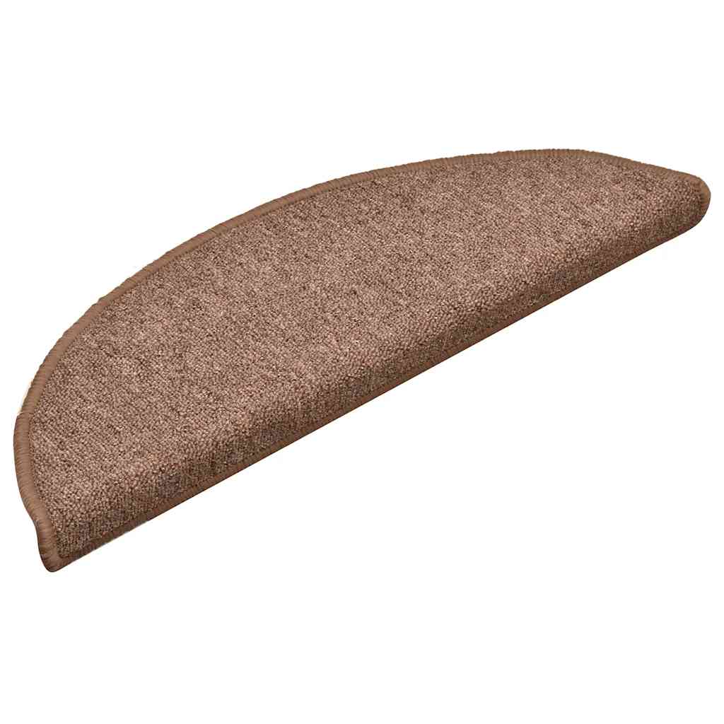 Prostirke za stepenice 30 kom 56x17x3 cm smeđe poluokrugle