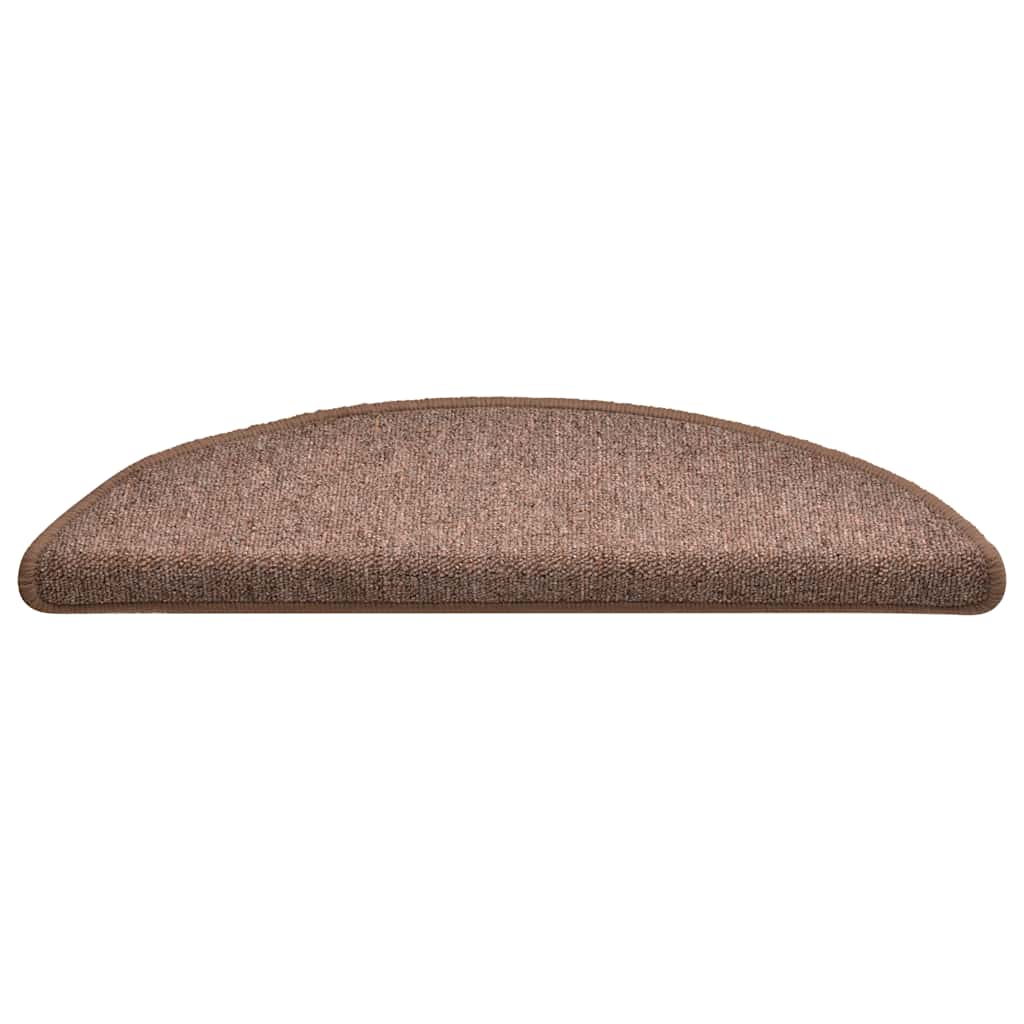 Prostirke za stepenice 30 kom 56x17x3 cm smeđe poluokrugle