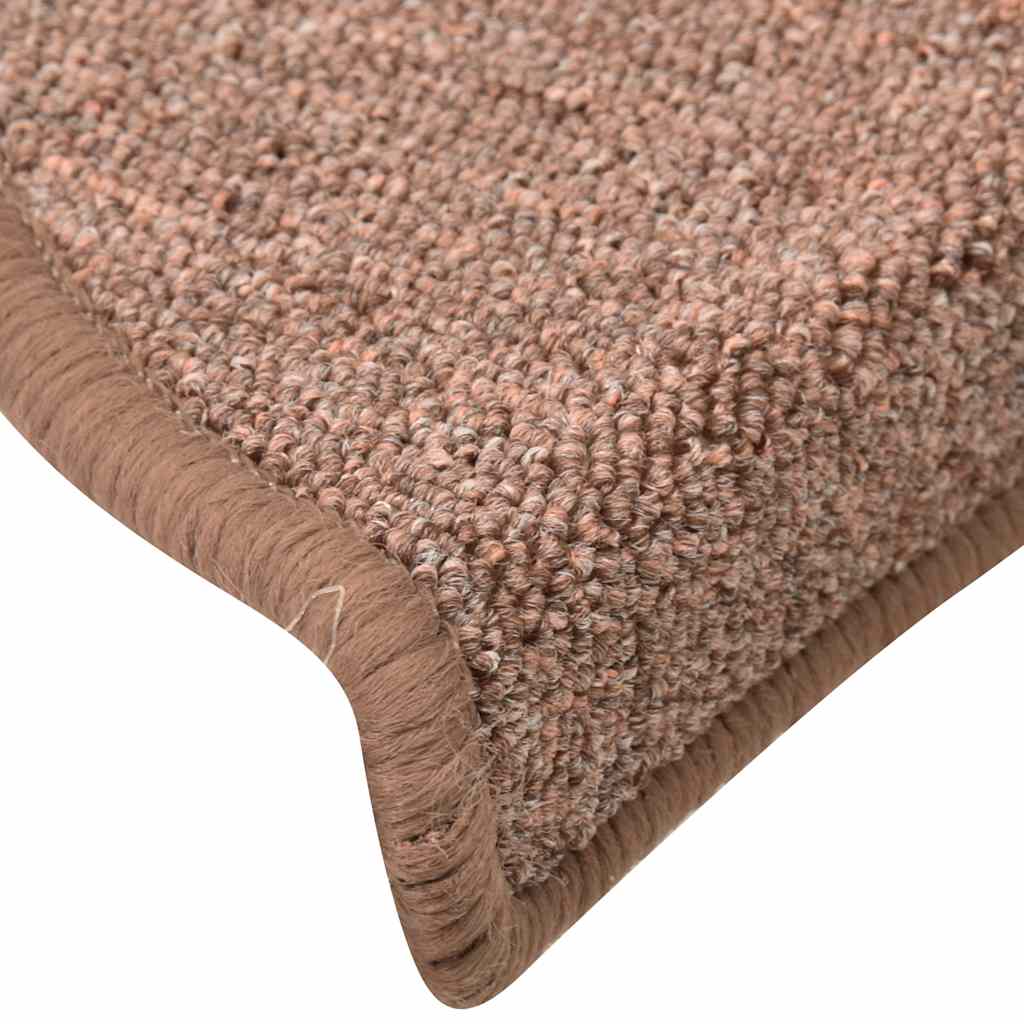 Prostirke za stepenice 30 kom 56x17x3 cm smeđe poluokrugle