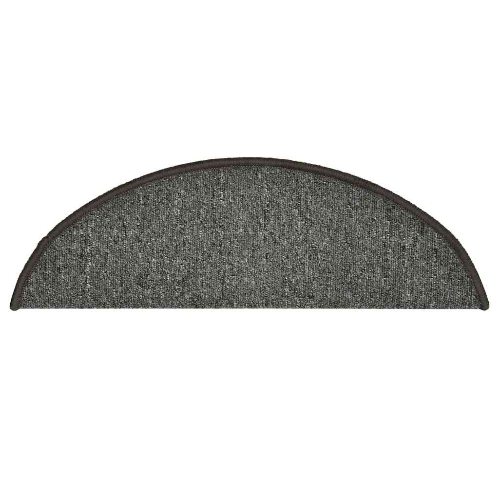 Prostirke za stepenice 30 kom 56x17x3 cm tamno sive poluokrugle
