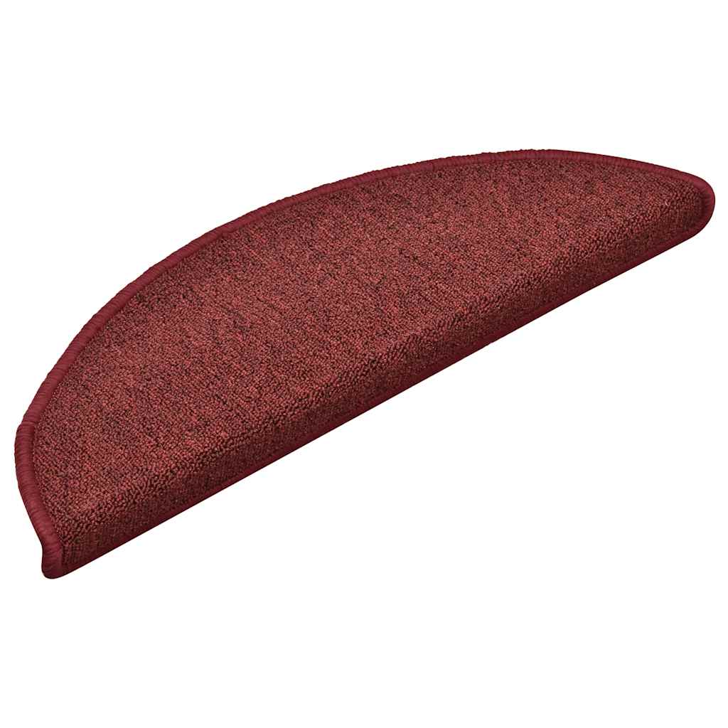 Prostirke za stepenice 30 kom 56x17x3 cm Bordo poluokrugle
