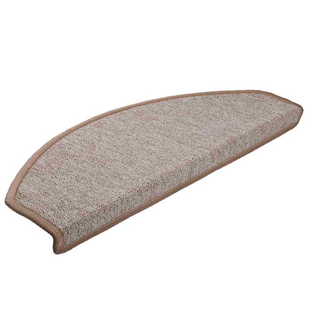 Prostirke za stepenice 30 kom 65x24x4 cm svijetlosmeđe poluokrugle velike