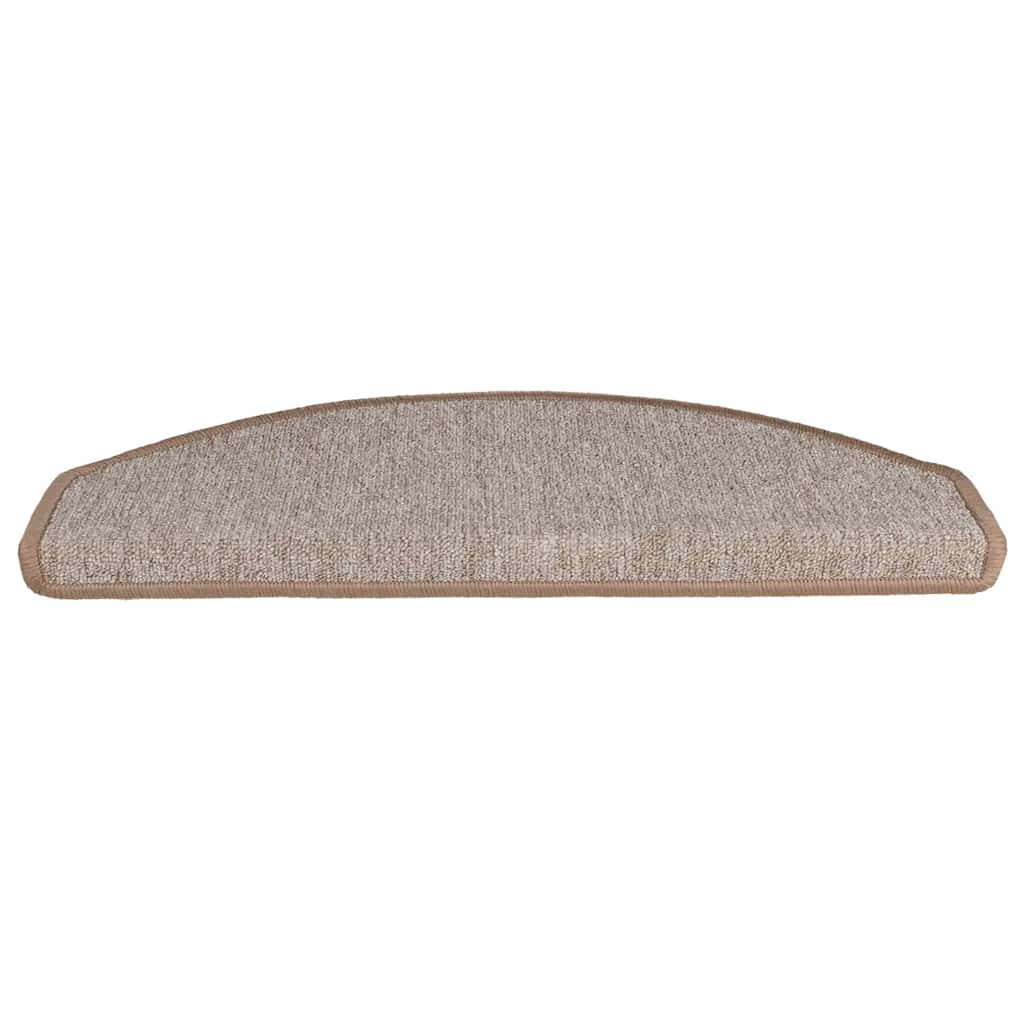 Prostirke za stepenice 30 kom 65x24x4 cm svijetlosmeđe poluokrugle velike