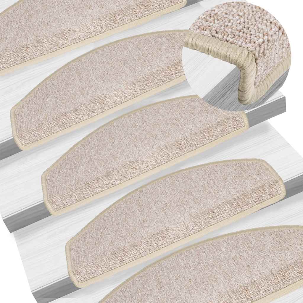 Prostirke za stepenice 30 kom 65x24x4 cm taupe poluokrugle velike