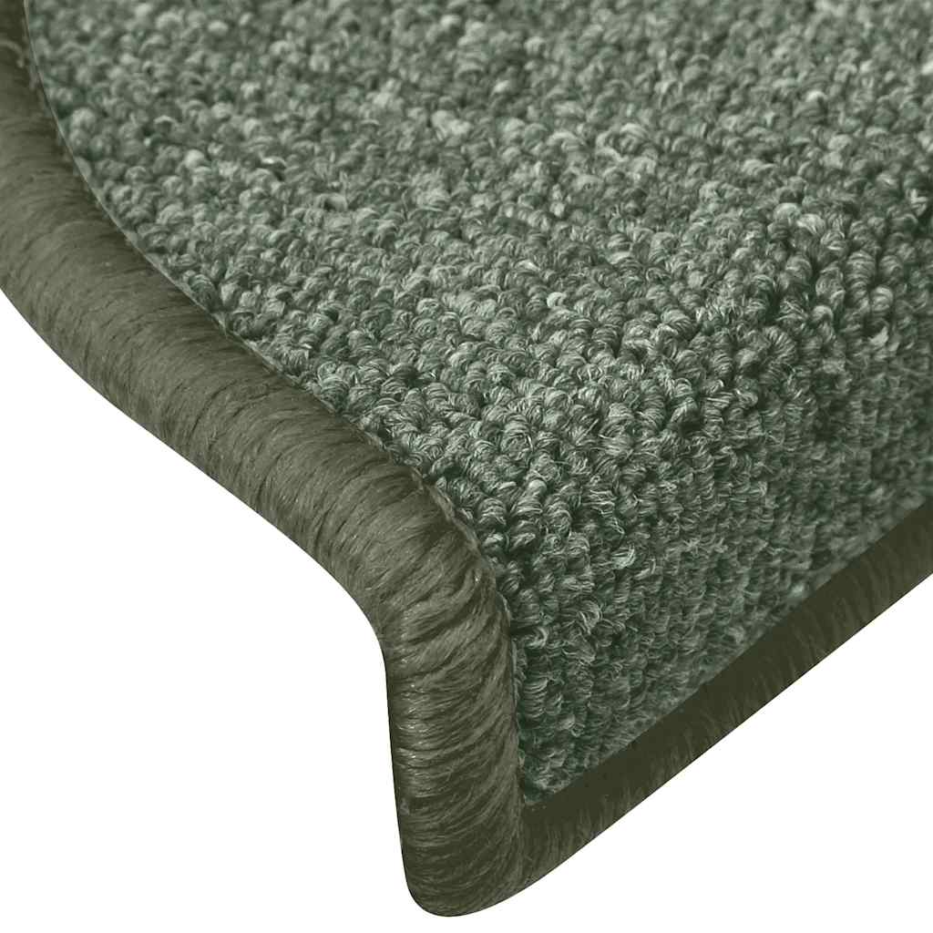 Prostirke za stepenice 30 kom 65x24x4 cm tamnozelene poluokrugle velike