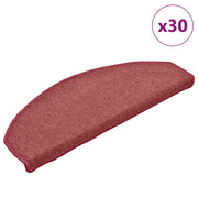 Prostirke za stepenice 30 kom 65x24x4 cm Bordo poluokrugle velike