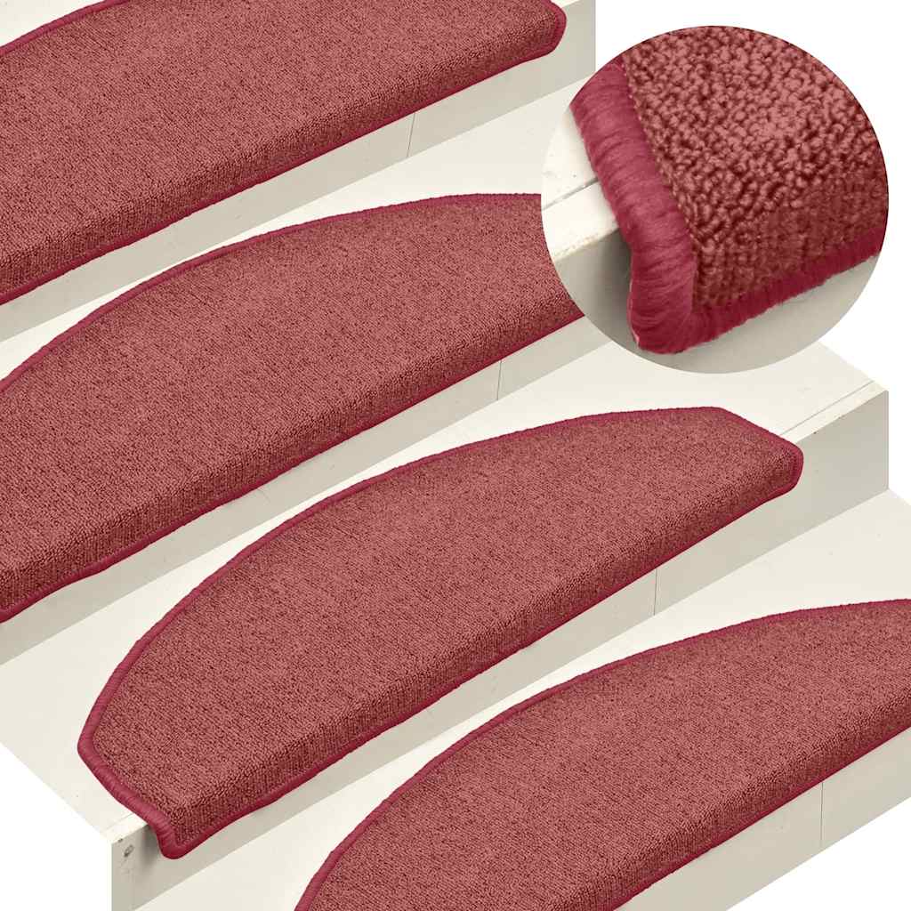 Prostirke za stepenice 30 kom 65x24x4 cm Bordo poluokrugle velike