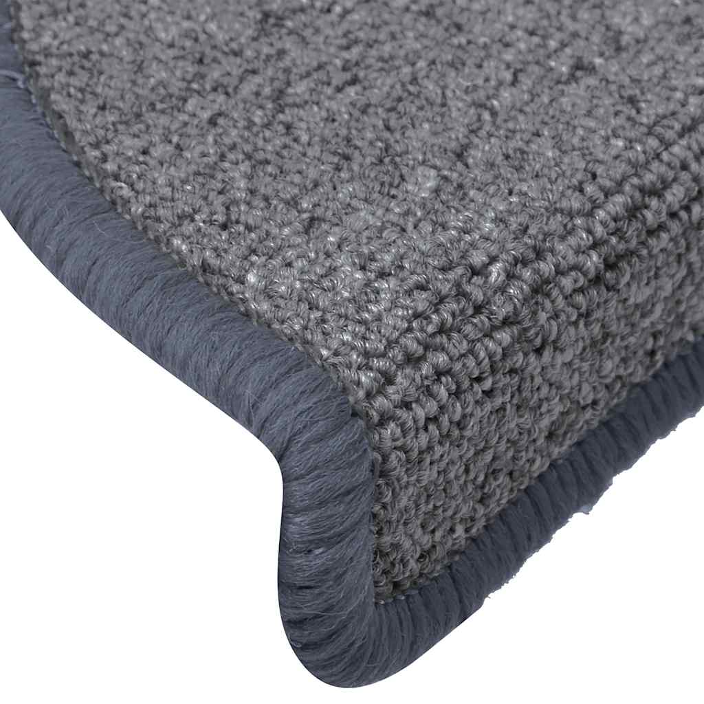 Prostirke za stepenice 30 kom 65x24x4 cm svijetlo sive i plave poluokrugle velike
