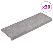 Prostirke za stepenice 30 kom 65x21x4 cm svijetlo sive pravokutne rubove
