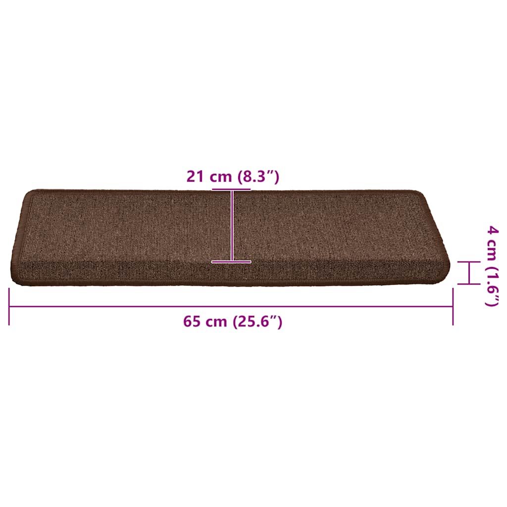 Prostirke za stepenice 30 kom 65x21x4 cm boje kave s pravokutnim rubom