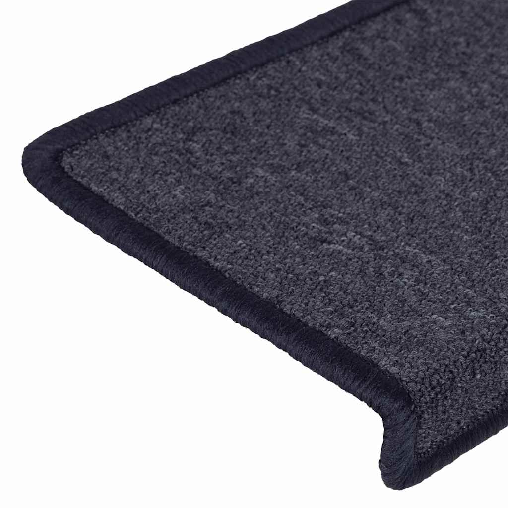 Prostirke za stepenice 30 kom 65x21x4 cm tamno sive i plave pravokutne rubove