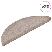 Prostirke za stepenice 20 kom 56x17x3 cm svijetlosmeđe poluokrugle