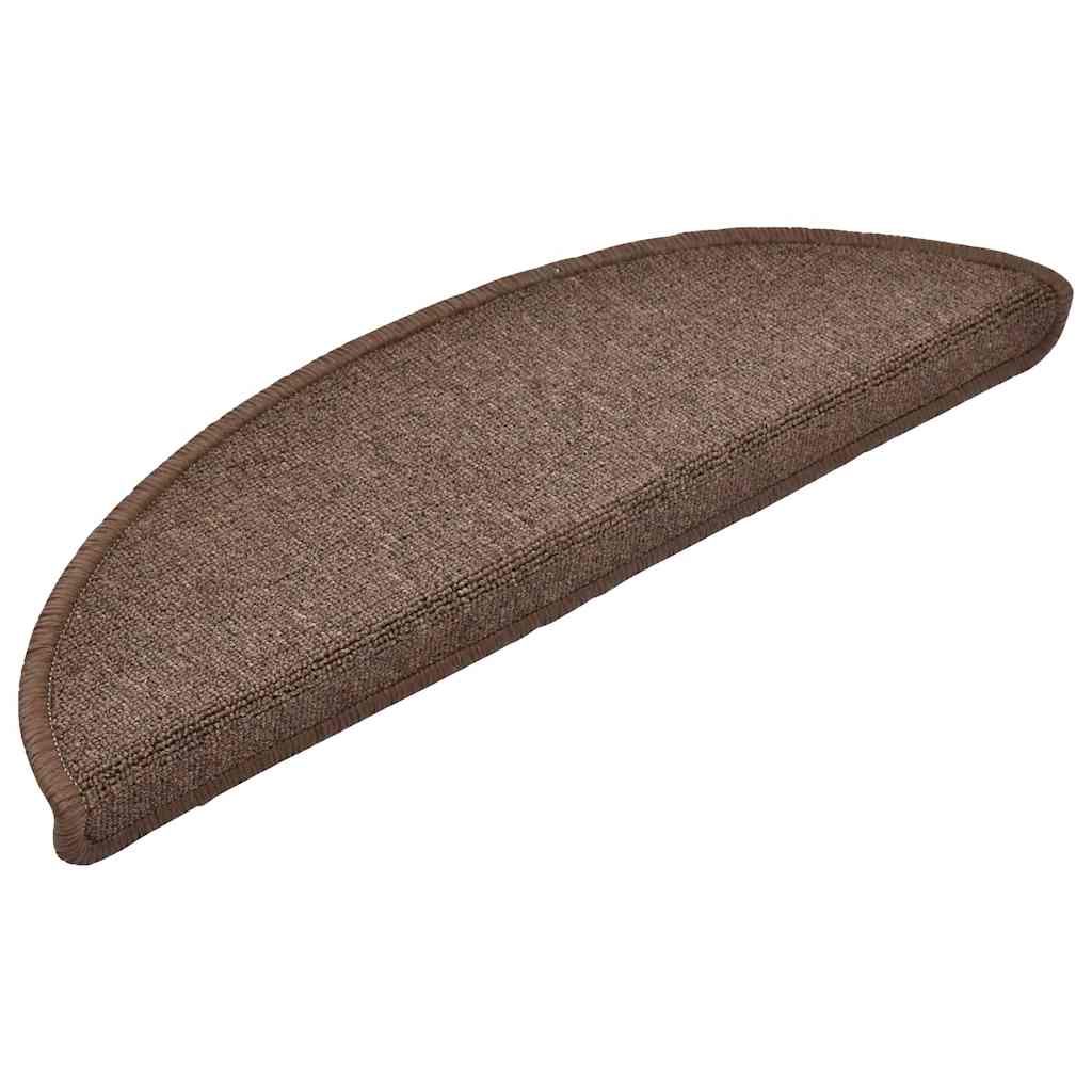 Prostirke za stepenice 20 kom 56x17x3 cm boje kave, poluokrugle