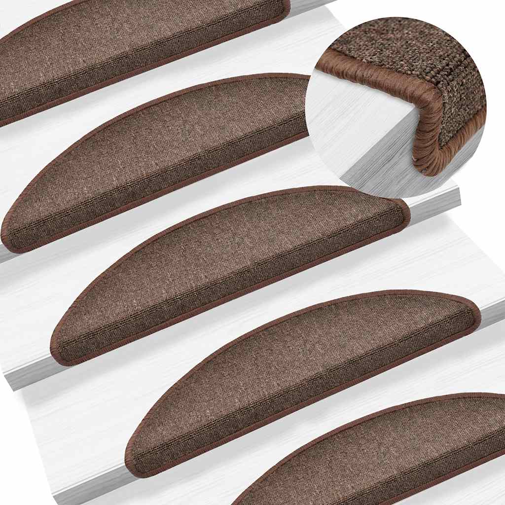 Prostirke za stepenice 20 kom 56x17x3 cm boje kave, poluokrugle