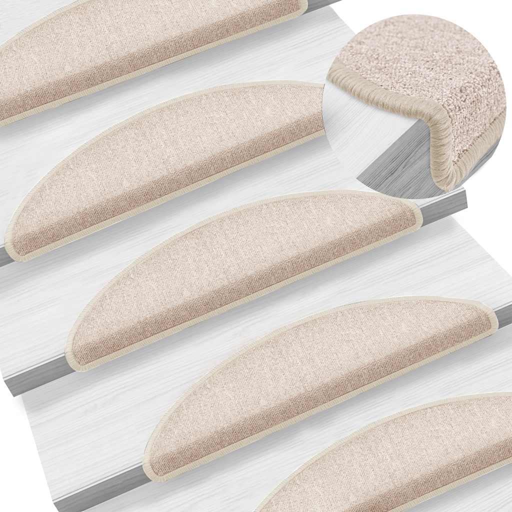 Prostirke za stepenice 20 kom 56x17x3 cm poluokrugle boje taupe