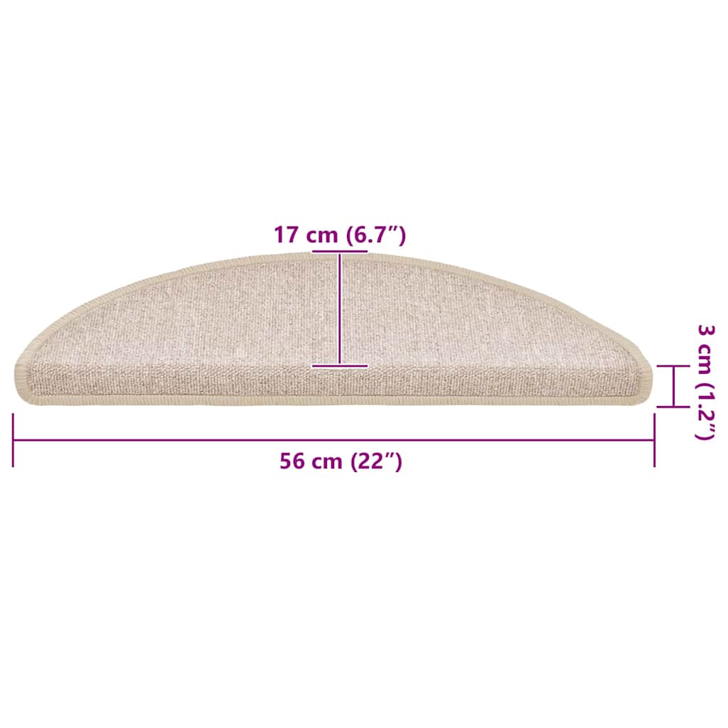 Prostirke za stepenice 20 kom 56x17x3 cm poluokrugle boje taupe