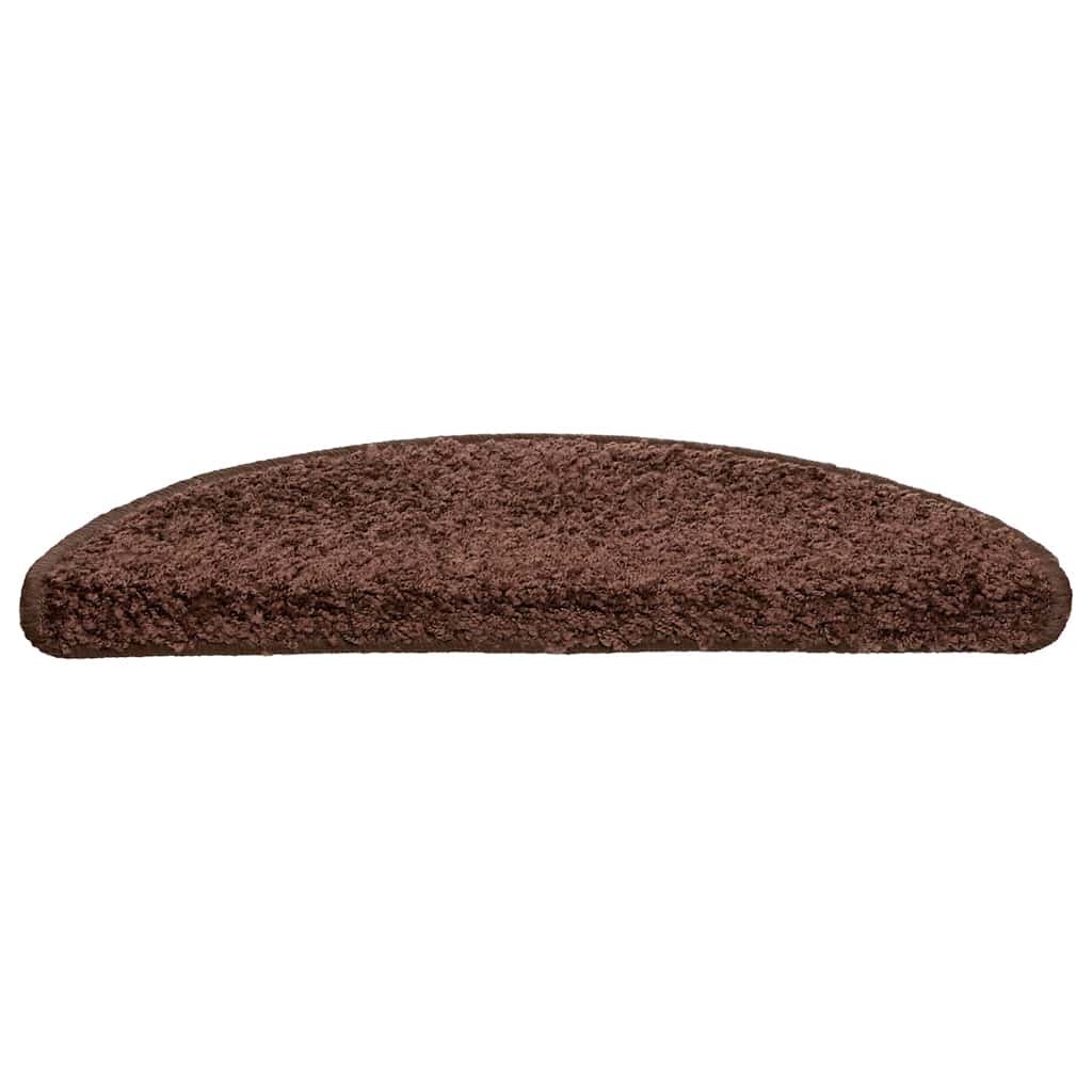 Prostirke za stepenice 30 kom 56x17x3 cm smeđe poluokrugle