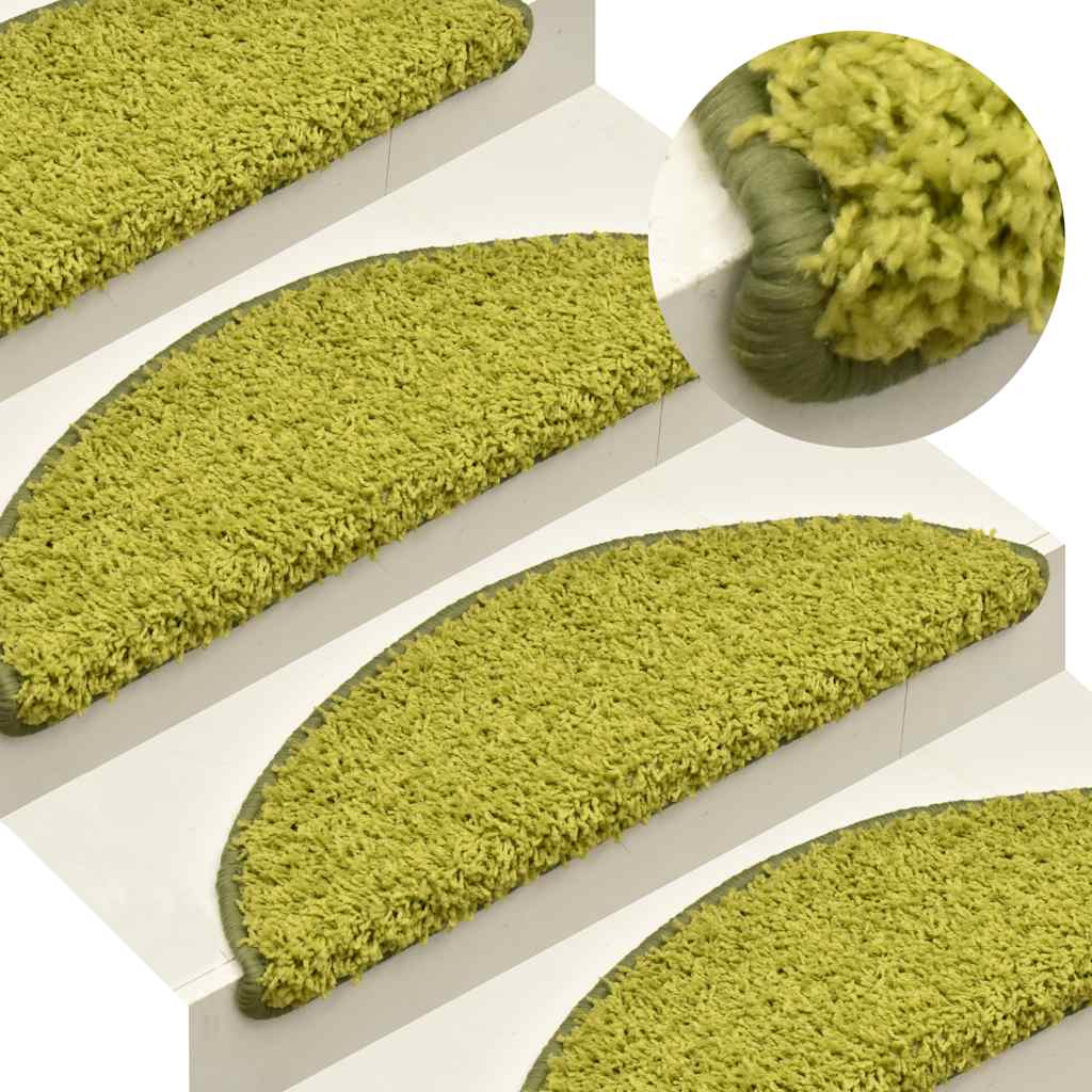 Prostirke za stepenice 30 kom 56x17x3 cm Zelene poluokrugle