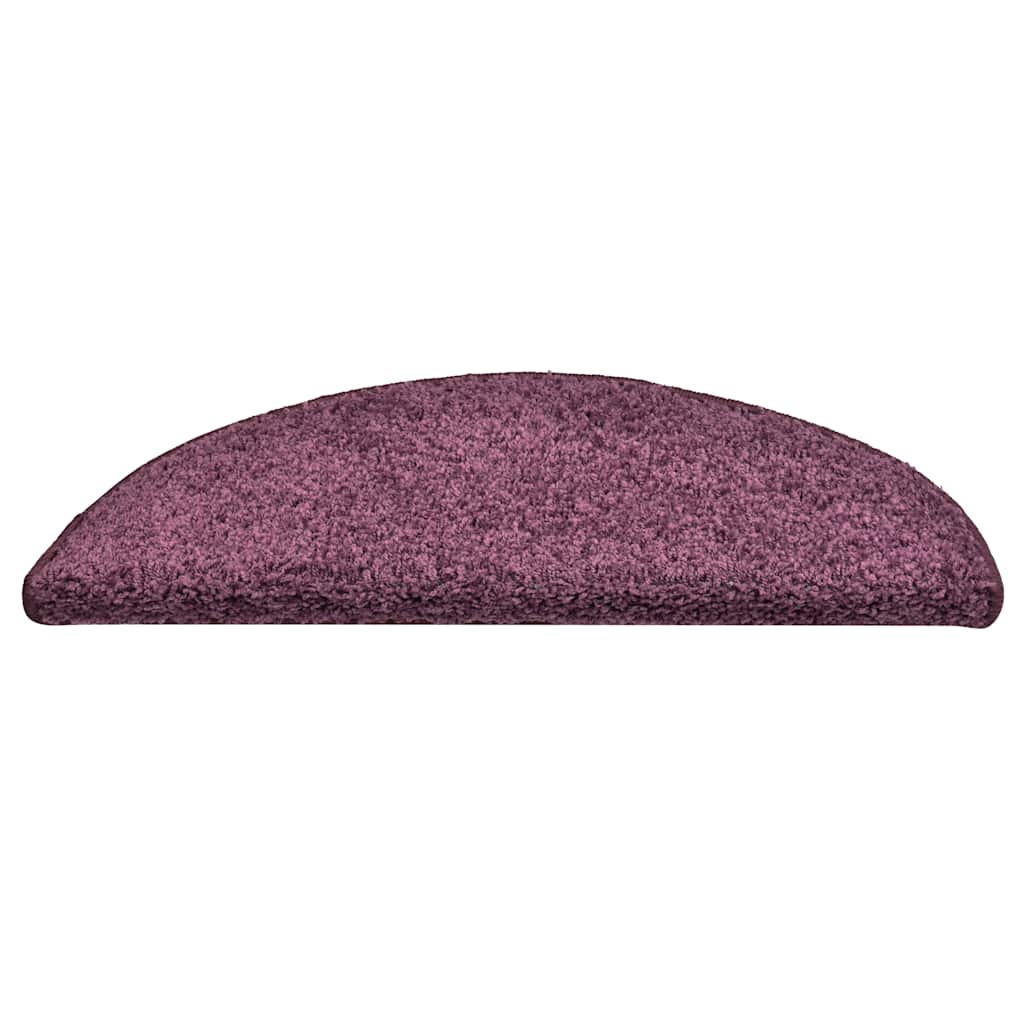 Prostirke za stepenice 30 kom 56x17x3 cm tamnoljubičaste poluokrugle