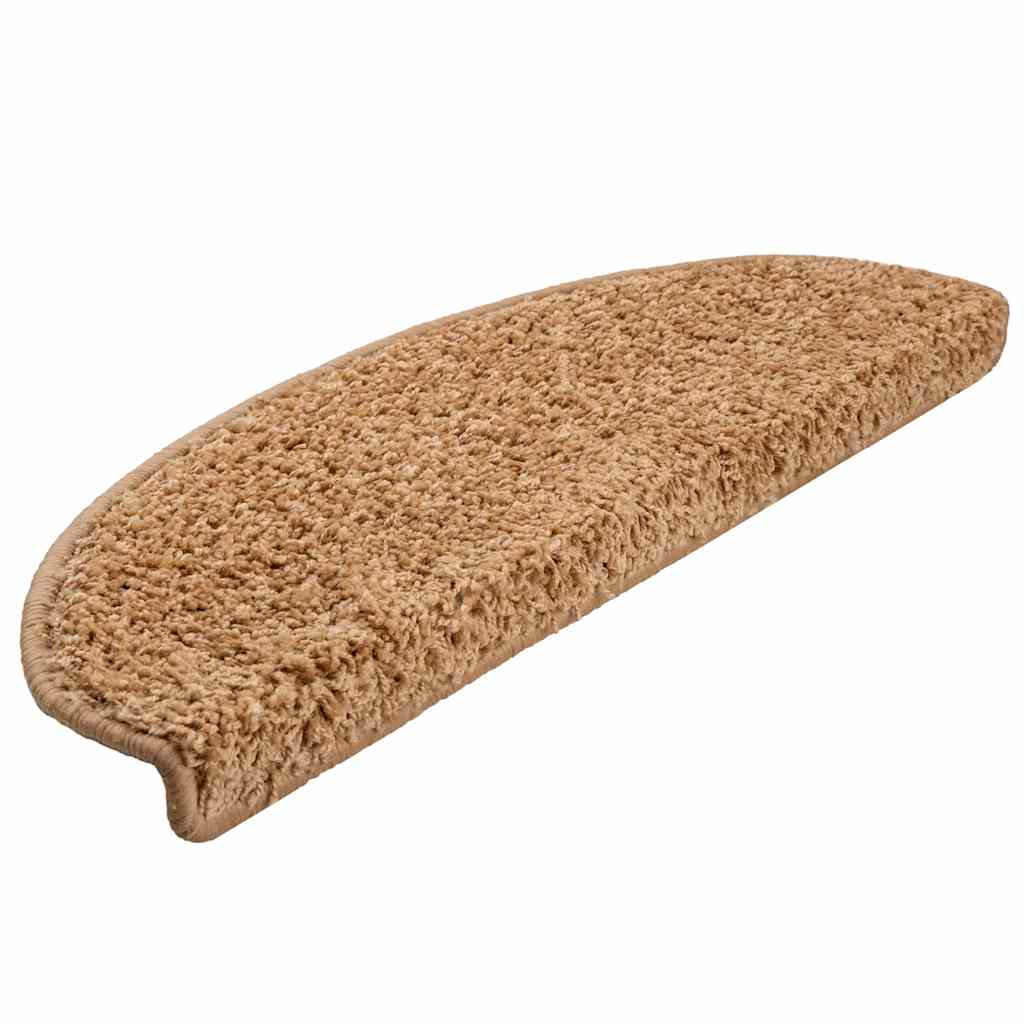 Prostirke za stepenice 30 kom 65x21x4 cm bež poluokrugle velike