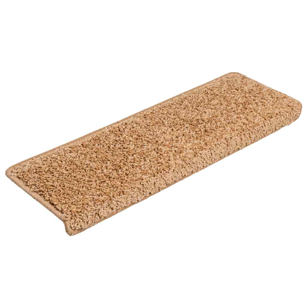Prostirke za stepenice 30 kom 65x21x4 cm bež pravokutni rub