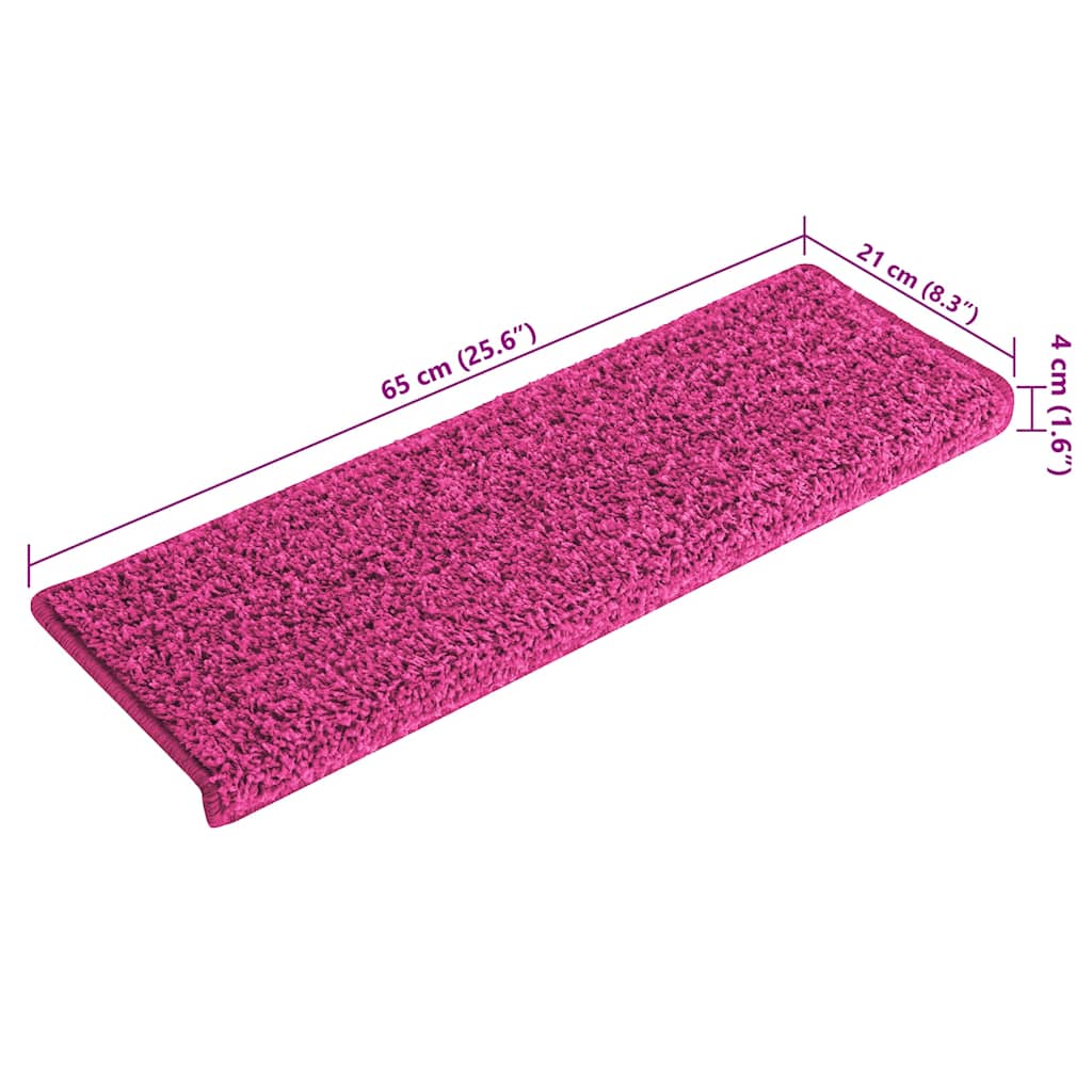 Prostirke za stepenice 30 kom 65x21x4 cm roze pravokutni rub