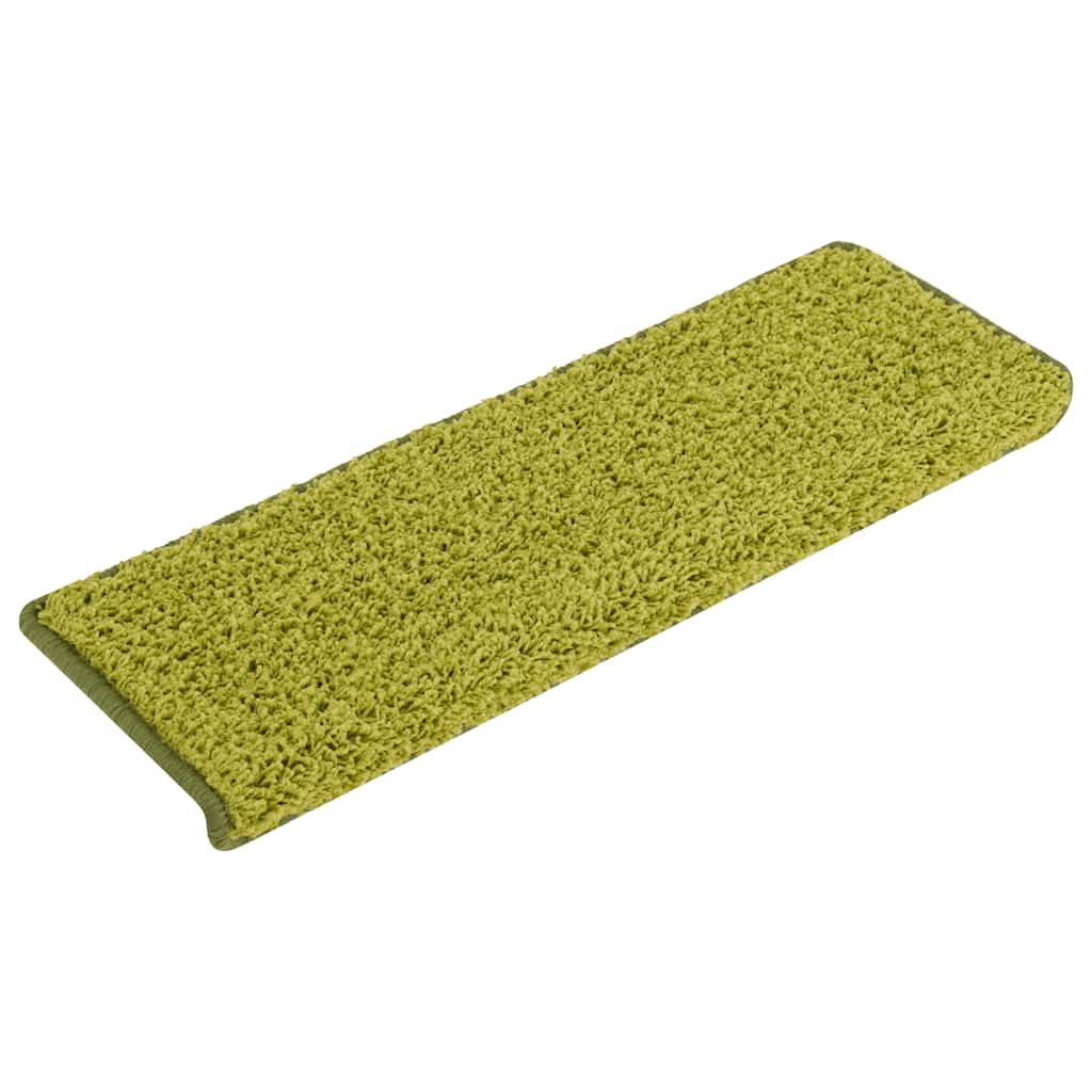 Prostirke za stepenice 30 kom 65x21x4 cm Zelene s pravokutnim rubom
