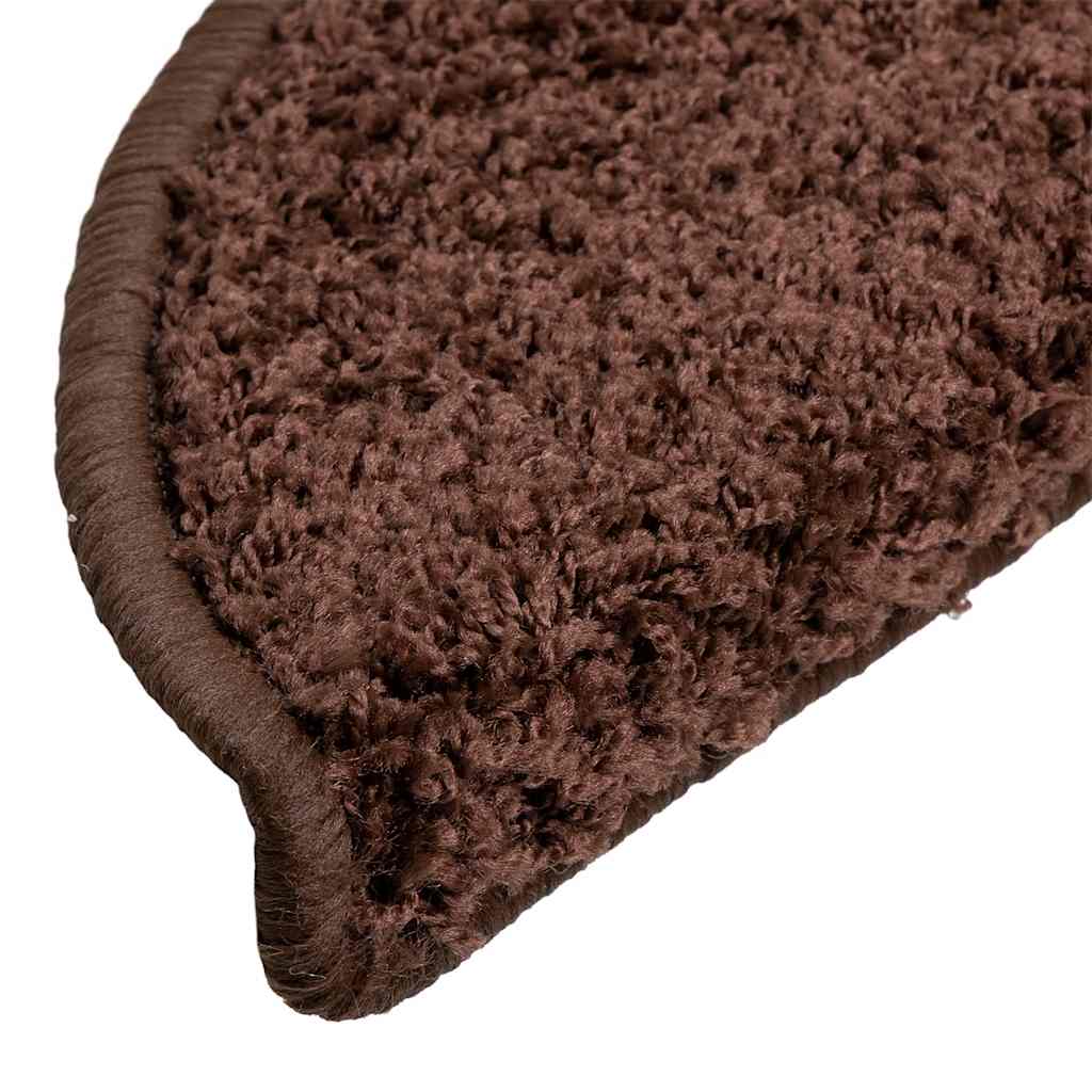 Prostirke za stepenice 20 kom 56x17x3 cm smeđe poluokrugle