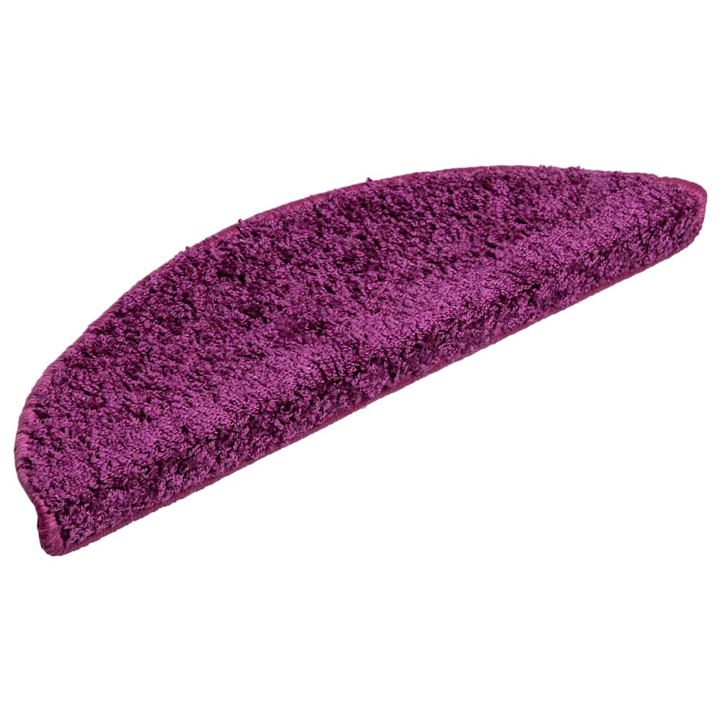 Prostirke za stepenice 20 kom 56x17x3 cm ljubičaste poluokrugle