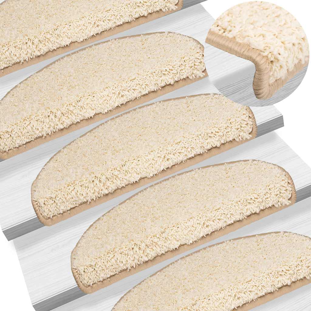 Prostirke za stepenice 20 kom 65x21x4 cm krem poluokrugle velike