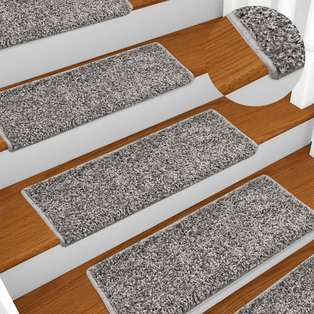 Prostirke za stepenice 20 kom 65x21x4 cm sive s pravokutnim rubom