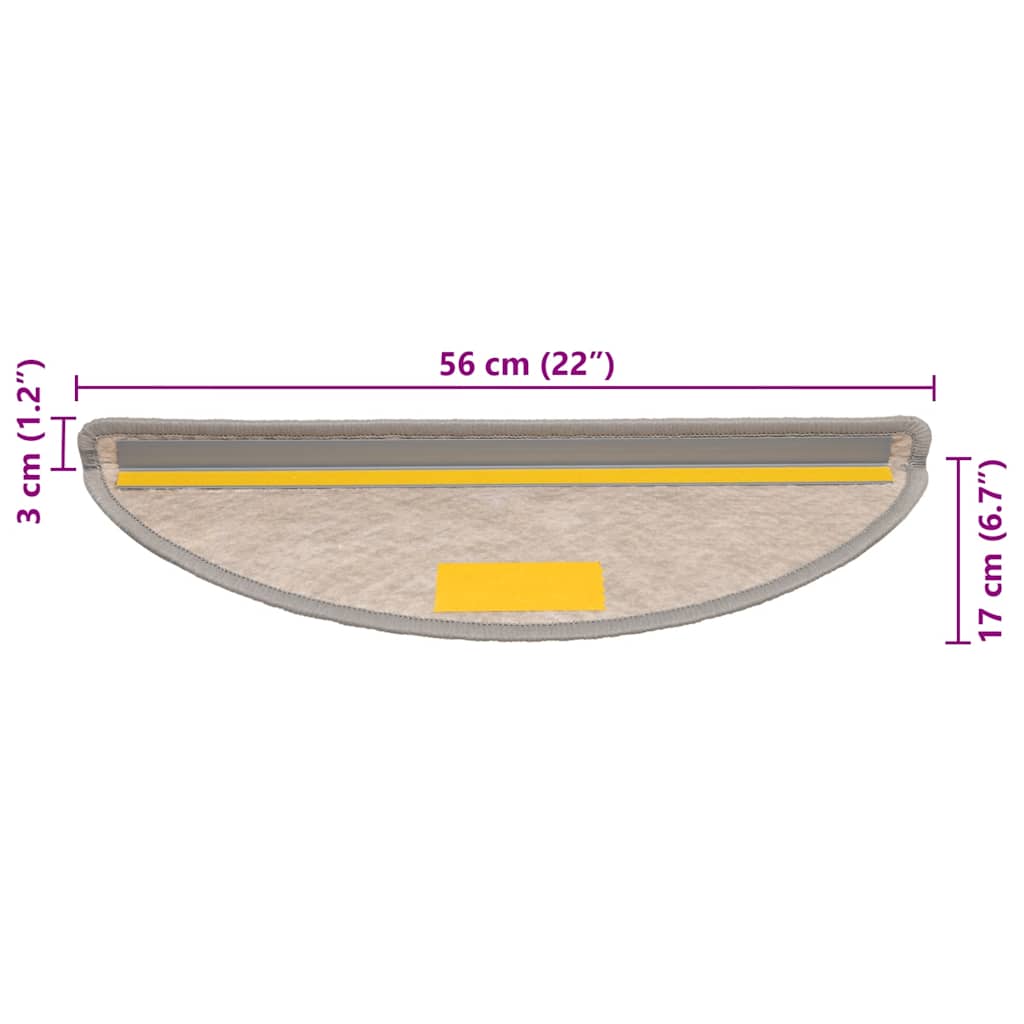 Prostirke za stepenice, samoljepljive, izgled sisala, 30 kom, 56x17x3 cm, srebrne