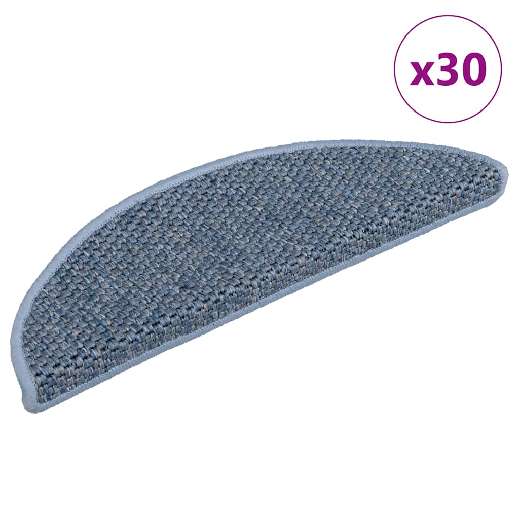 Samoljepljivi otirači za stepenice 30 kom 56x17x3 cm plavi