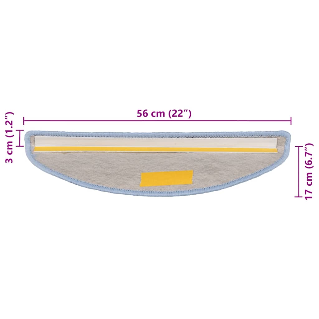 Samoljepljivi otirači za stepenice 30 kom 56x17x3 cm plavi