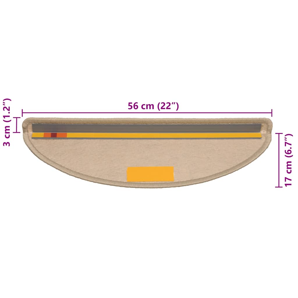 Samoljepljivi otirači za stepenice 30 kom 56x17x3 cm tamnobež