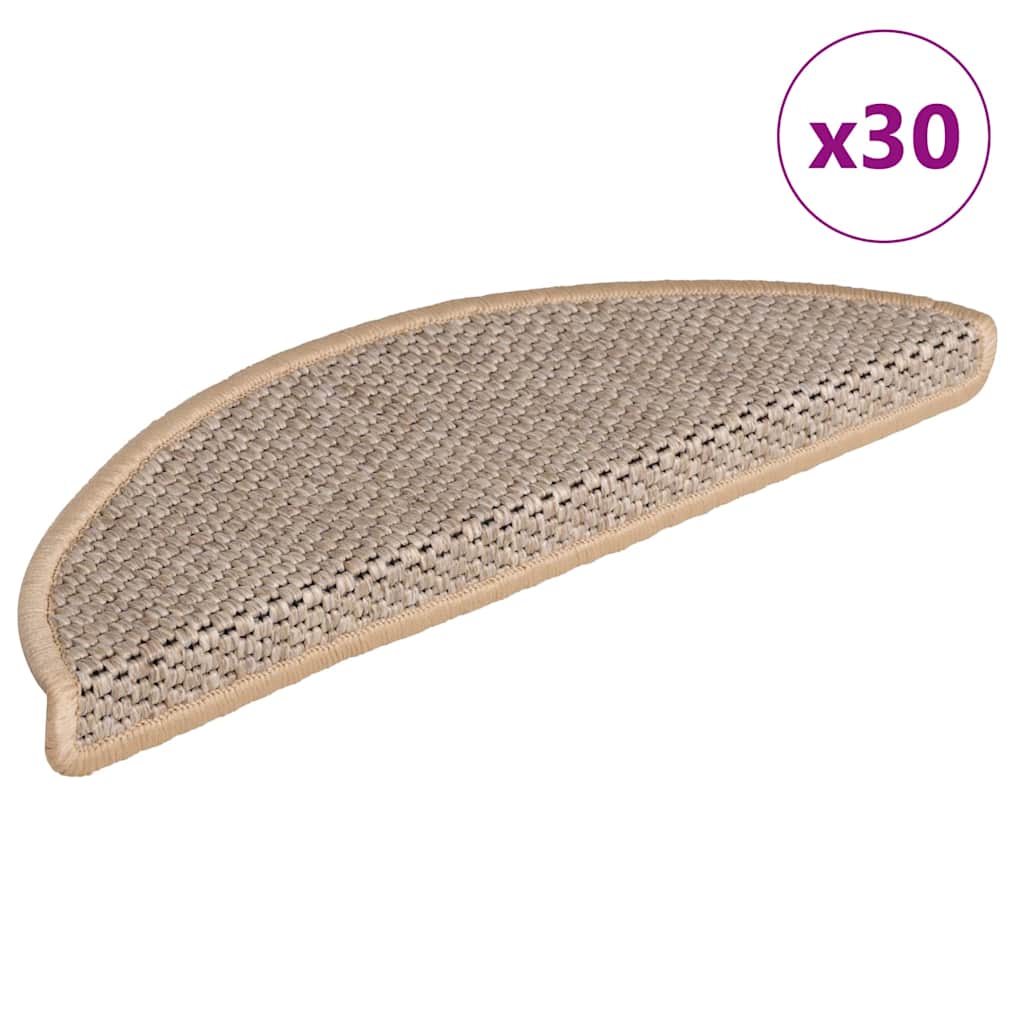 Samoljepljivi otirači za stepenice 30 kom 56x17x3 cm svjetlobež