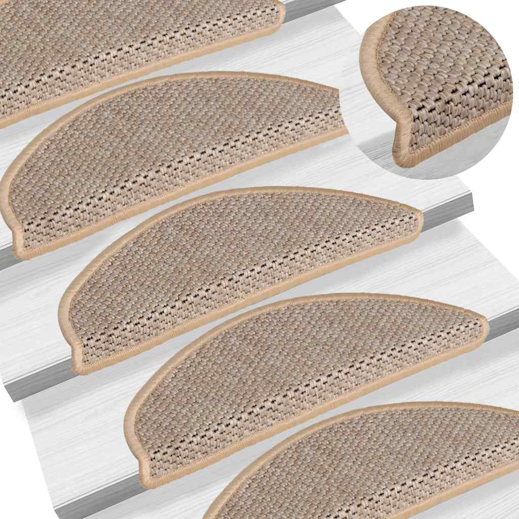 Samoljepljivi otirači za stepenice 30 kom 65x21x4 cm svjetlobež