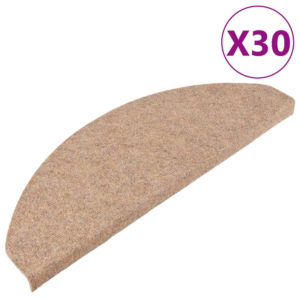 Samoljepljivi otirači za stepenice 30 kom bež 65x22,5x3,5 cm
