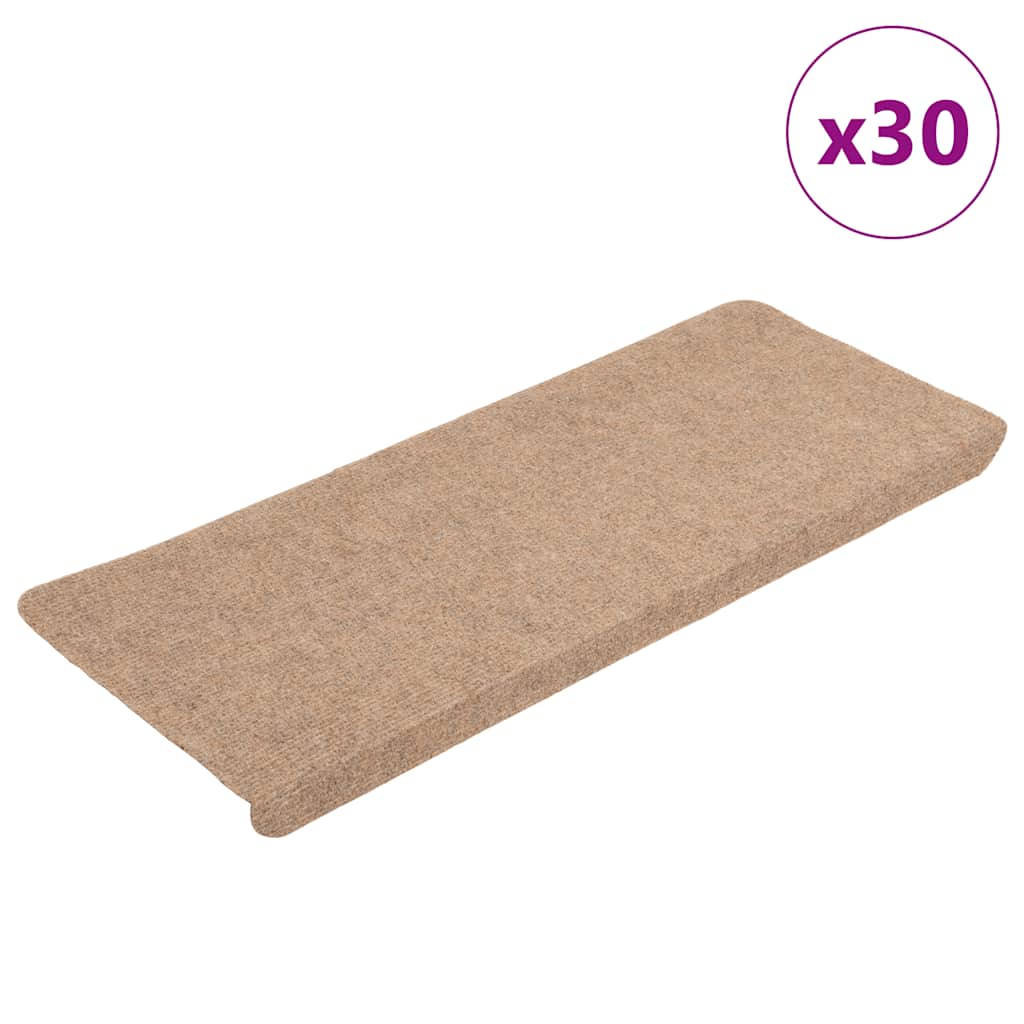 Samoljepljivi otirači za stepenice 30 kom bež 65x24,5x3,5 cm