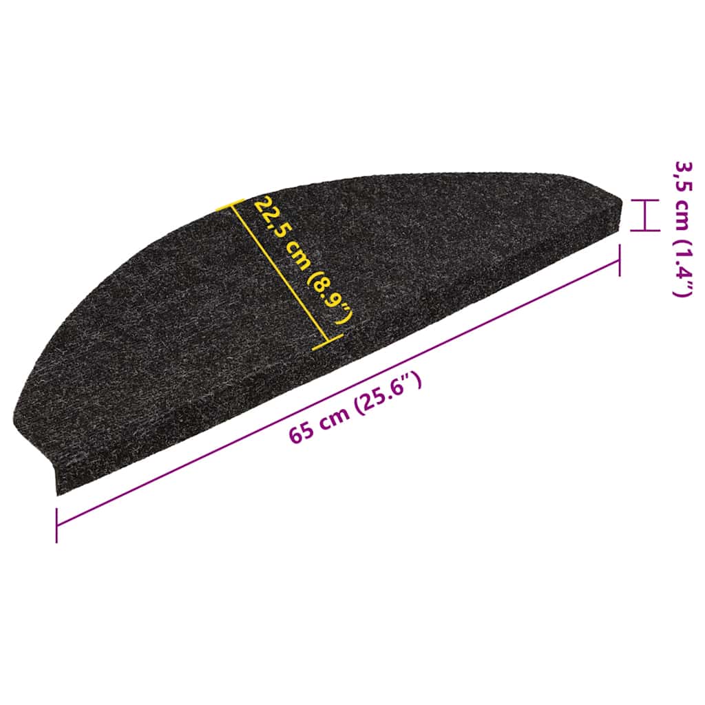Samoljepljivi otirači za stepenice 30kom antracit 65x22,5x3,5cm