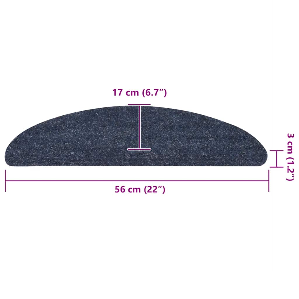 Samoljepljivi otirači za stepenice 30 kom plave 56 x 17 x 3 cm