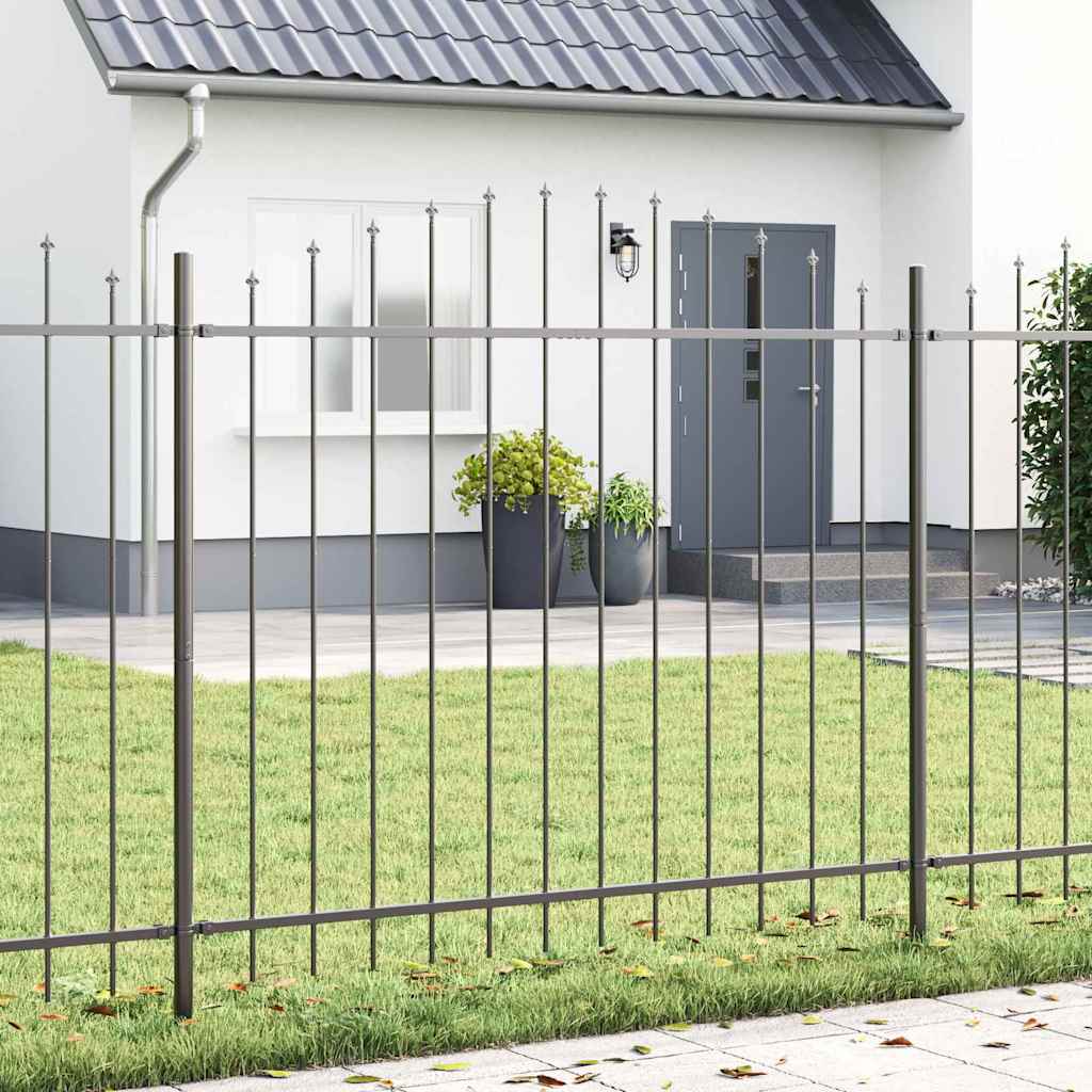 Vrtna Ograda 2 pcs Siva 170 x 190 cm Čelik s prahom premazan
