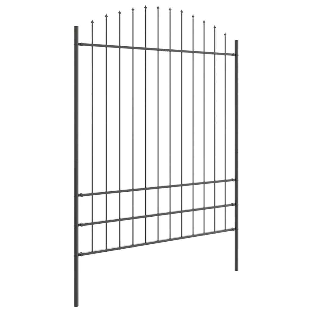 Vrtna Ograda 2 pcs Siva 170 x 225 cm Čelik s prahom premazan
