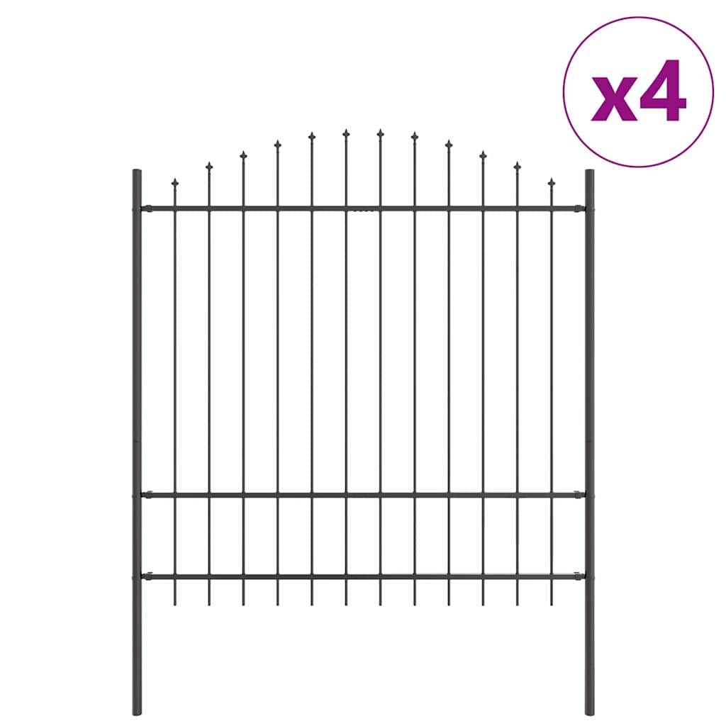 Vrtna Ograda 4 pcs Siva 170 x 215 cm Čelik s prahom premazan