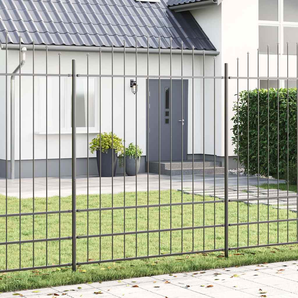 Vrtna Ograda 4 pcs Siva 170 x 225 cm Čelik s prahom premazan