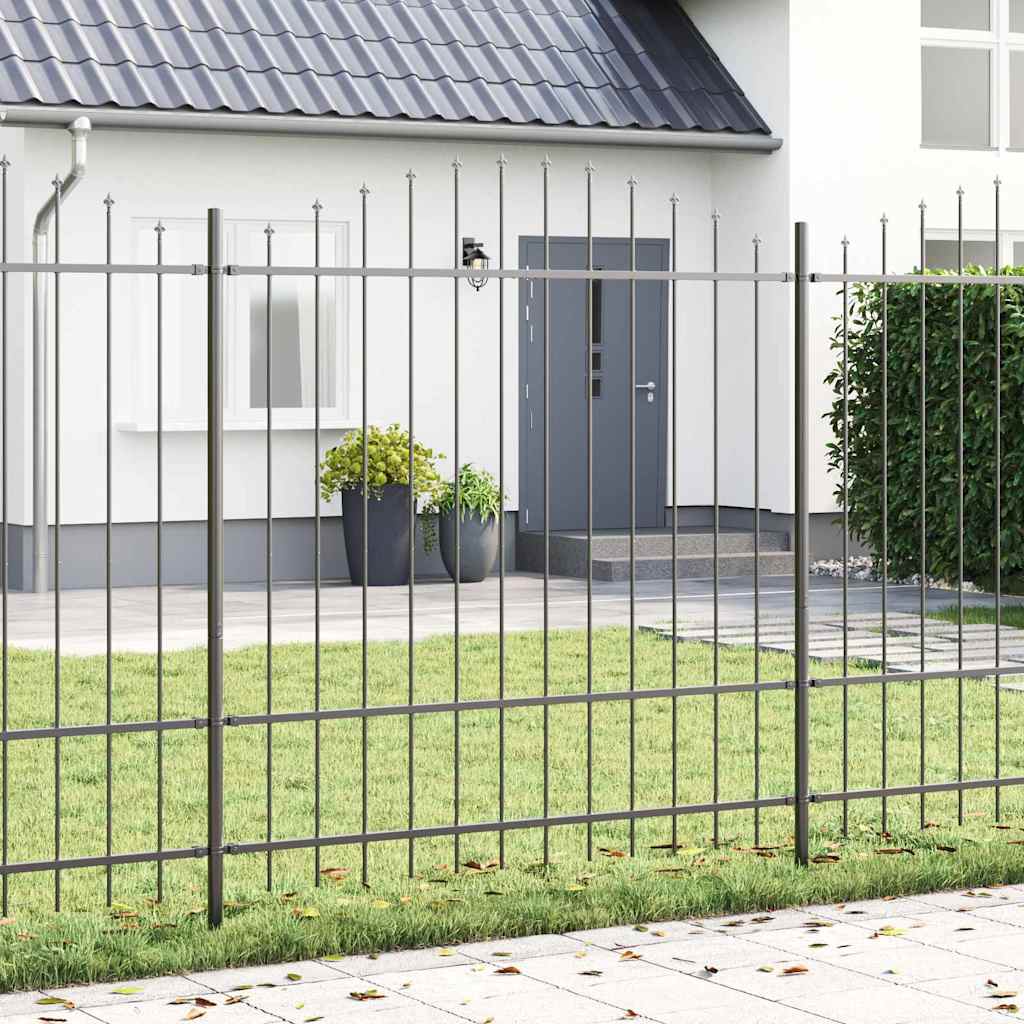 Vrtna Ograda 6 pcs Siva 170 x 215 cm Čelik s prahom premazan