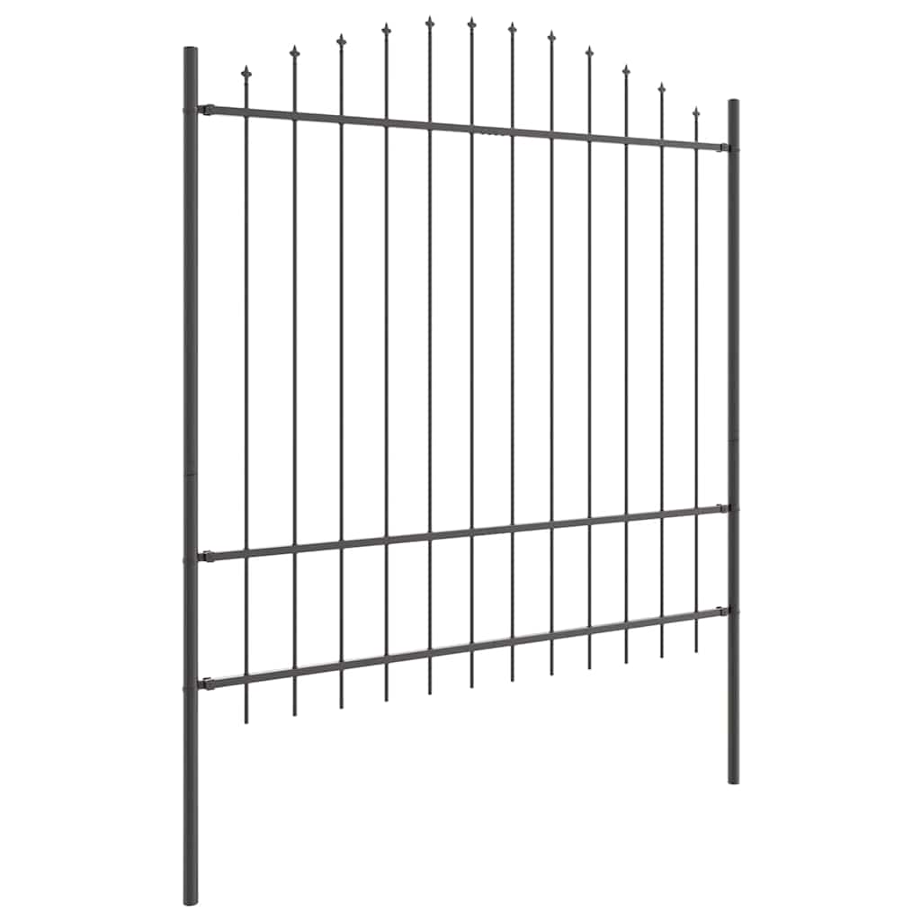 Vrtna Ograda 6 pcs Siva 170 x 215 cm Čelik s prahom premazan